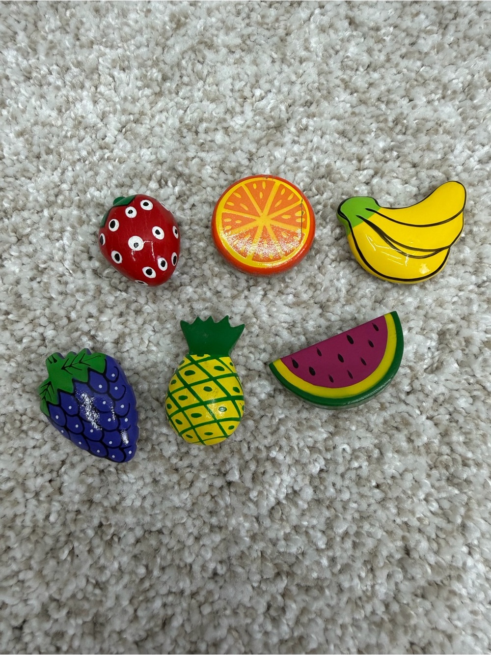 Vintage Fruit Theme Button Covers Lot of 6